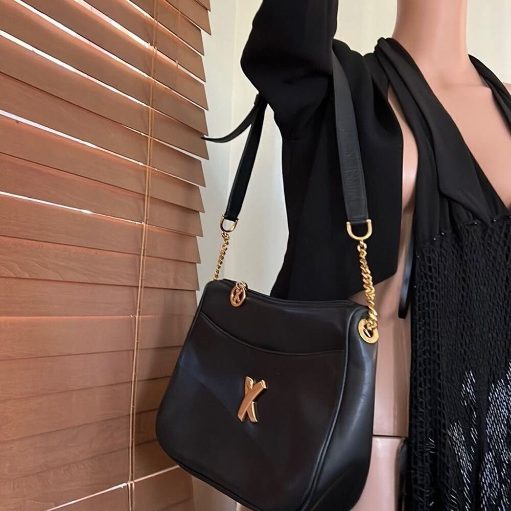 VINTAGE PALOMA PICASSO LEATHER SIGNATURE X GOLD HARDWARE